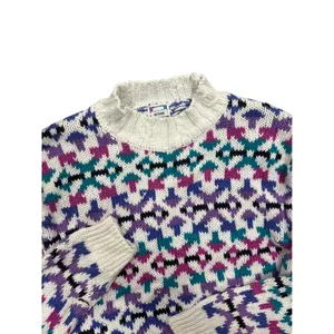 Vintage 62 East Women's Small Colorful Geometric Pattern‎ Mock Neck Sweater thumbnail 3