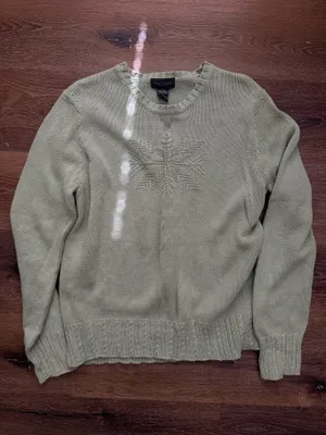 Vintage Van Heusen Green Snowflake Sweater thumbnail 2