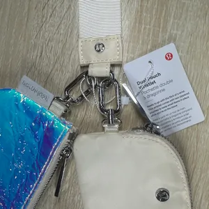 Lululemon Dual Pouch Wristlet Pink Whit Blue thumbnail 2