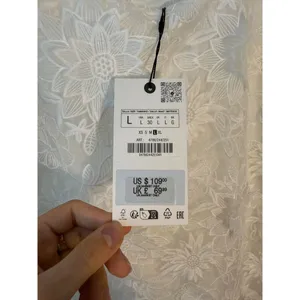 Zara Embroidered White Floral Dress Size Large NWT thumbnail 7