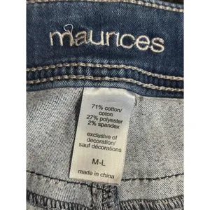 Maurices Med Wash Embroidered Straight Denim Jeans Size M-L Low‎ Rise Pockets thumbnail 4