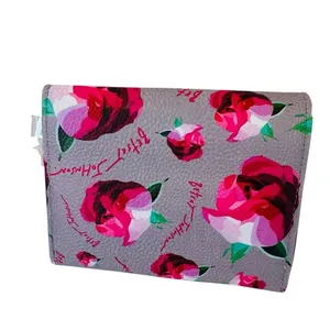 Betsey Johnson‎ Greige XOLANA Flap Wallet Tri-Fold Card Pink Multi Color NWT thumbnail 3