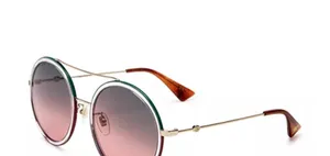 Gucci Brow Bar Round Sunglasses, 56mm thumbnail 1