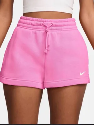 Nike Standard Fit Mid Rise Women's Pink Athletic 4”Length Drawstring Shorts thumbnail 1
