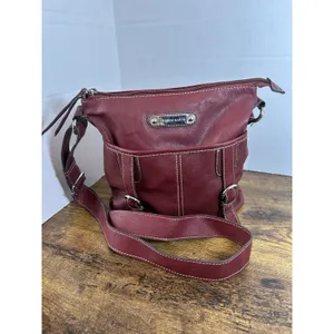 Franco Sarto Burgundy Shoulder Bag Faux Leather Zip Purse Adjustable Strap thumbnail 2