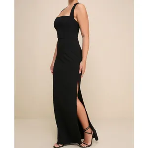 NEW Lulus Glamorous Dedication Black Sleeveless Crisscross Column Maxi Dress thumbnail 2