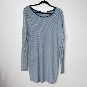 Rag & Bone Striped Kit Dress Size‎ Large Long Sleeved Knit Yarn Dyed Navy White thumbnail 3