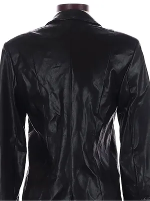 Z Supply Sandelle Black Faux Leather Blazer XS Going Out Indie Minimalist Edgy thumbnail 6