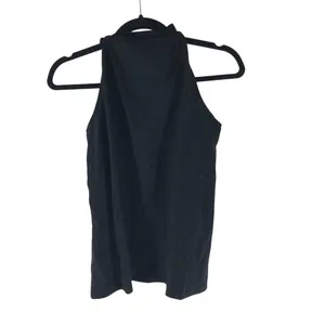 Zara Womens Tank Top Tie Knot Shoulders Scoop Neck Black M thumbnail 2