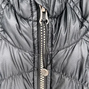 Athleta Goose Down Jacket Black XL‎ Hooded Packable Puffer GUC Mended Hole thumbnail 2