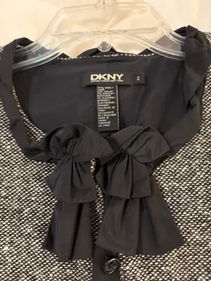 DKNY Gray & Black Blazer Jacket thumbnail 2