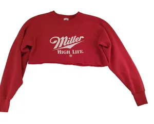 High Life Red Cropped Sweatshirt Size L thumbnail 1