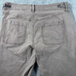 American Eagle Stovepipe Wide Leg Pants Womens 10 Stretch Waist Buckles Brown thumbnail 5