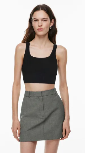 Sculpt Knit Squareneck Cropped Tank  thumbnail 1