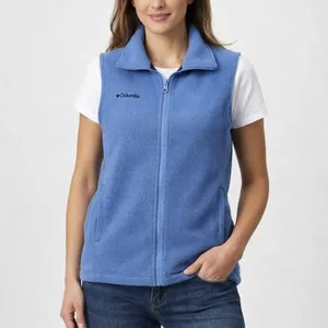 Columbia Blue Fleece Vest Size Medium Rustic Outdoor Blokecore Hiking Camping thumbnail 1