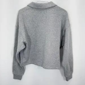 MPG Sport Grey Collared Pullover‎ Sweatshirt Cropped Boxy Athleisure Size Medium thumbnail 10