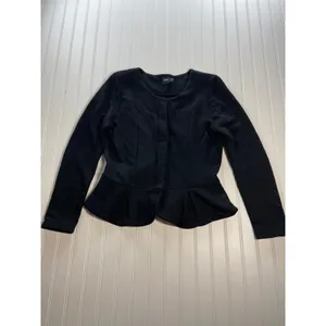 ASOS Womens Black Structured Peplum Hem Cardigan Sweatshirt Jacket US‎ 12 thumbnail 2