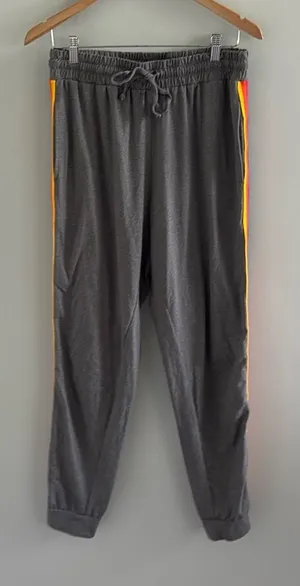 Rainbow Striped‎ Joggers Gray Size L thumbnail 1
