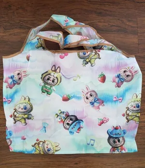 Labubu Chic Kawaii Retro Eco Friendly Trendy Packable Sturdy Reusable Nylon Bag thumbnail 1