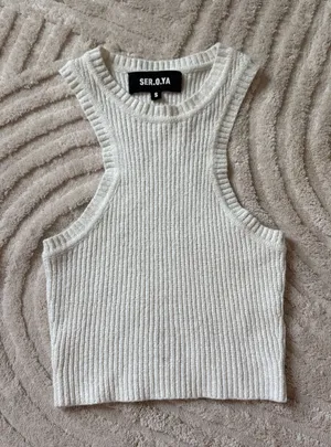 seroya ribbed tank White thumbnail 1