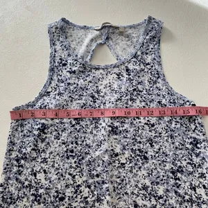 Athleta Blue White Speckle Print Racerback Tank Top | Size Small thumbnail 4