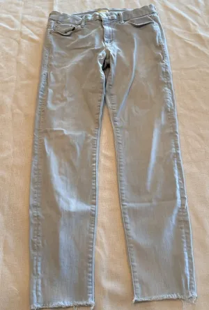 MOTHER The Looker Ankle Fray Jeans Womens 27 Sweet Talk Me Light Wash Skinny thumbnail 1