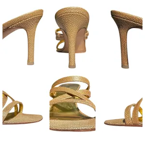 Vintage Heel Sandals Strappy Gold Metallic Ellen Tracy US 9 M 90s Casual Formal thumbnail 8