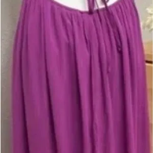 Shinestar Womens Halter Maxi Dress XL Bright Purple Boho Lace Trim Open Back thumbnail 3