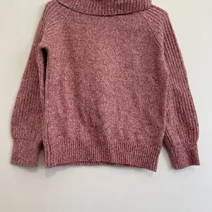 NINE WEST Cowlneck Sweater Mauve Pink White Marled Heather Cowl Neck Puff Sleeve thumbnail 4