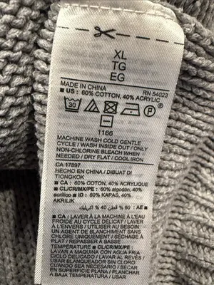 Old navy grey crew neck popcorn stitches sweater size xlarge, thumbnail 3