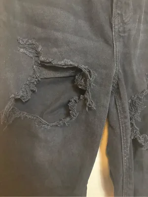 American Eagle Black High Rise Ripped Distressed Ankle Mom Jeans Womens 00 thumbnail 3