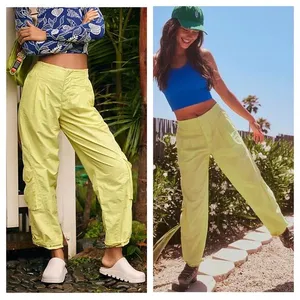 Free People Mesmerize Me Cargo Pants Size XS Yellow Comfort High Rise Gorpcore thumbnail 2