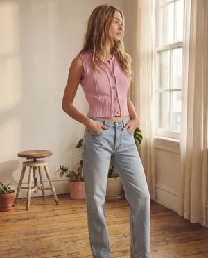Button down sweater knit tank Size M thumbnail 2