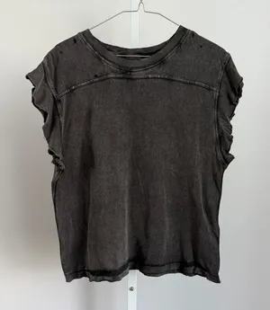 We The Free Distressed Mineral‎ Washed Black Sleeveless Cotton Top sz S Boho thumbnail 1