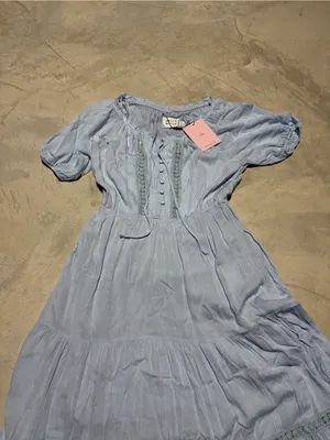 Hello Molly Light Blue Maxi Sun boho Dress medium/6 thumbnail 4