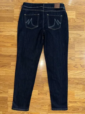 Maurices Jeans Women's Size 12 Regular Dark Wash Skinny Taper Leg Embroidered thumbnail 10
