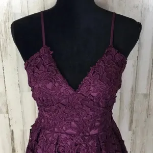 Love...Ady Lace Fit Flare Lined Purple Dress NWT v6x thumbnail 4