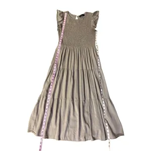Zesica Smocked Midi Dress Womens M Used Brown Cottagecore thumbnail 10