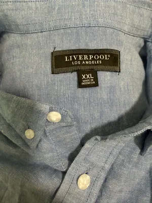Liverpool Los Angeles Women XXL Blue Chambray Linen Blend Roll Tab Shirt NWT thumbnail 6