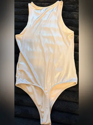 Express Iridescent Pearl White One-Piece Bodysuit thumbnail 4
