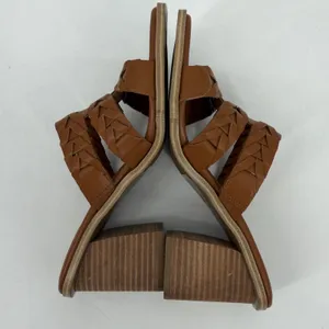 Marc Fisher Melita Brown Woven‎ Block Heel Sandals Womens 8M Casual thumbnail 5