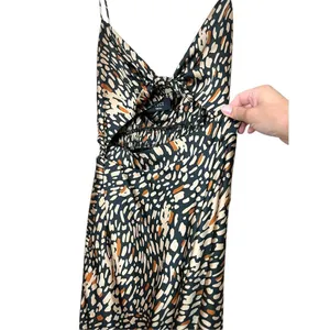 Vici Tie Front‎ Cutout Midi Dress Modern Geometric Cheetah Print Size Small thumbnail 4