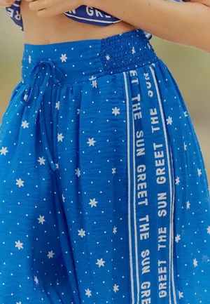 Anthropologie Celandine Sheer Smocked Star-Print Balloon Pants, Size S thumbnail 4