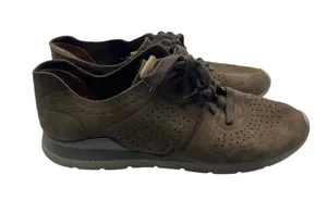 UGG Tye Leather Lace Up Sneakers Brown Nubuck Sz 9.5 thumbnail 1