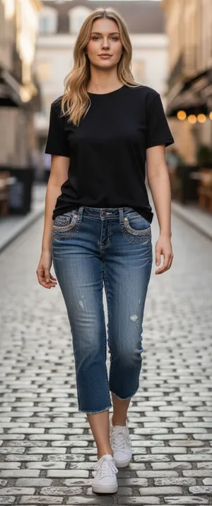 Miss Me Signature Cuffed Capri Jeans Size 30 thumbnail 1
