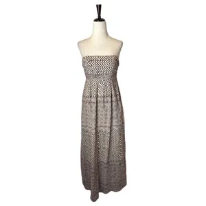 Anthropologie Edme & Esyllte Dress‎ Women 0 Ivory Brown Strapless Hypnotic Maxi thumbnail 2