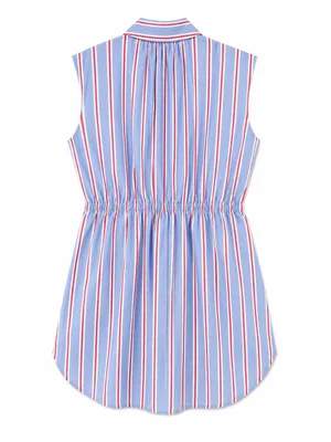J.Crew Sleeveless Shirtdress Womens 8 Blue Red Striped NWT CW436 Drawstring thumbnail 6