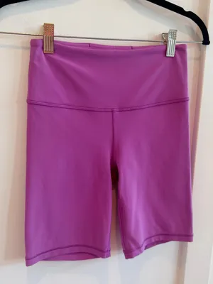 Athleta High-Rise Bike Shorts Buttery Soft Material Color Magenta Size XS thumbnail 3