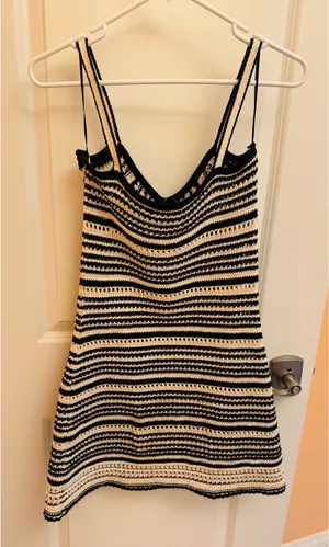 ZARA Sundress Striped Crochet thumbnail 2