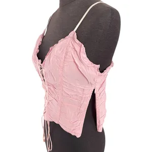 For Love & Lemons Palmetto Corset Cami Lace Up Tank Top Baby Pink Women’s Small thumbnail 4